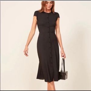 Reformation Fauna Cap Sleeve Button Down Midi Dress
